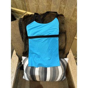 Victoria Secret VSX Tank Top built in Sports Bra Womens XS Turquoise Blue‎